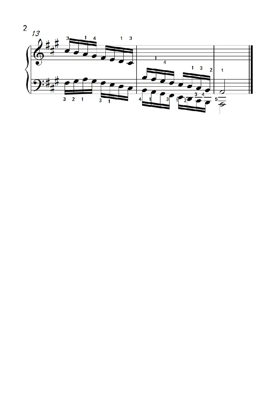 A大调音阶(反向四个八度)(儿童钢琴练习曲)