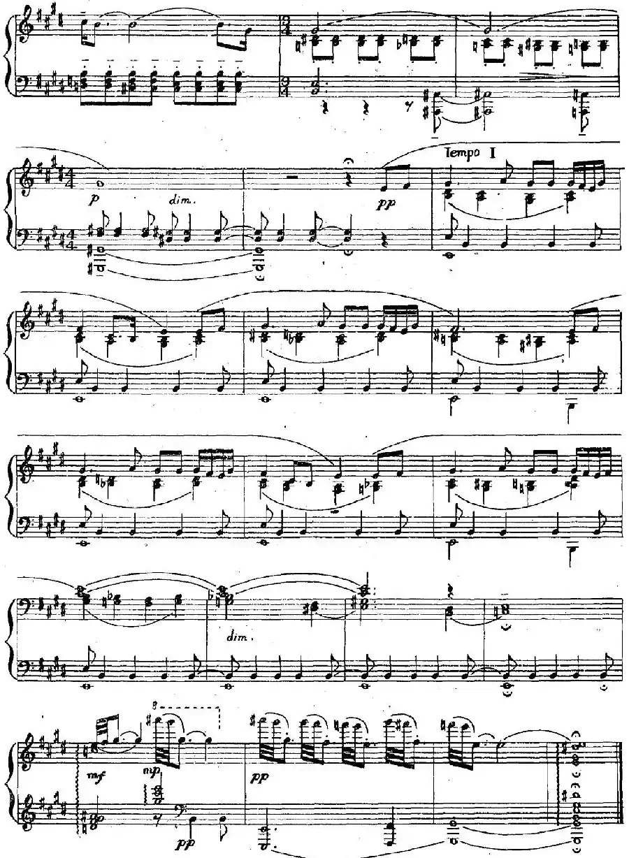 第一钢琴奏鸣曲（第二乐章）