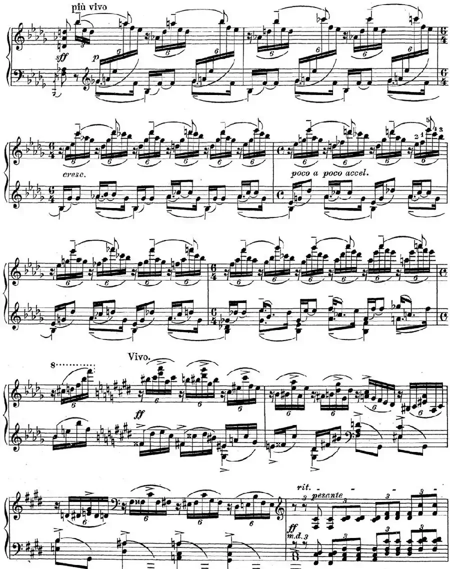 拉赫玛尼诺夫 钢琴前奏曲24 降D大调 Op.32 No.13