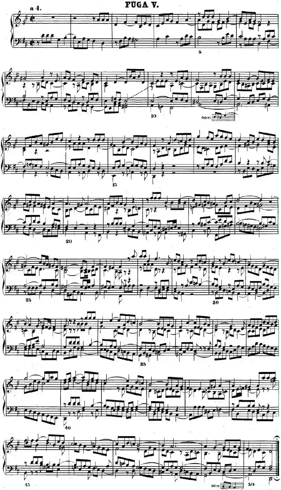 巴赫《平均律钢琴曲集·第二卷》之赋格曲（NO.5）