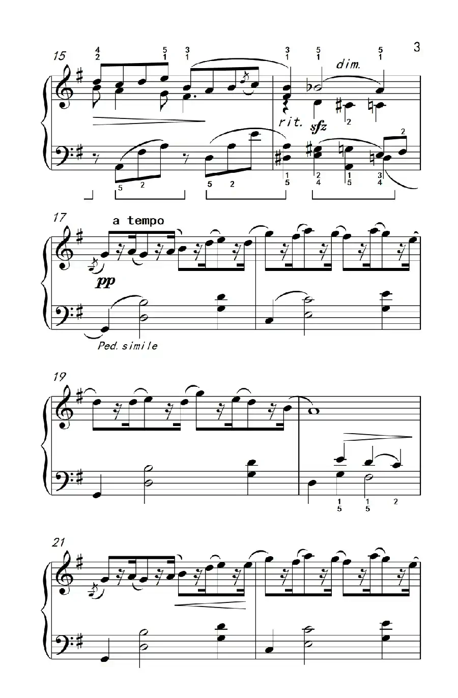 幽默曲（约翰·汤普森 成人钢琴教程 第三册）