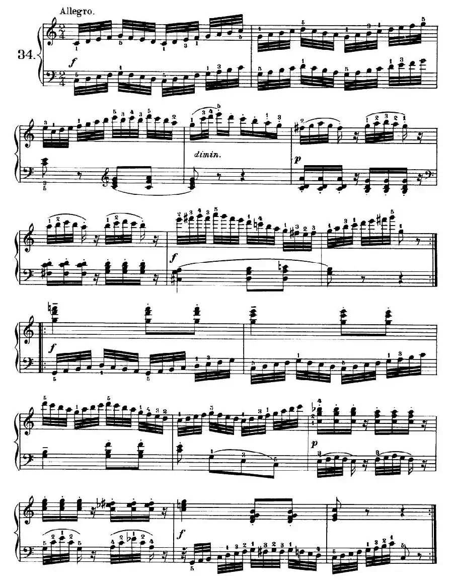 One Hundred and Ten Easy and Progressive Exercises Op.453（车尔尼110首简易练习曲 31——40）