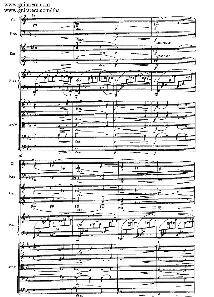 c小调第二钢琴协奏曲 Op.18（第一乐章总谱·P1——9）