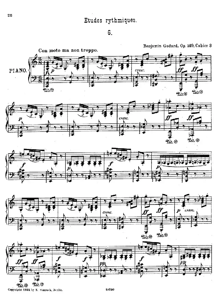 Etudes Rythmiques Op.149（节奏练习曲集）（6）