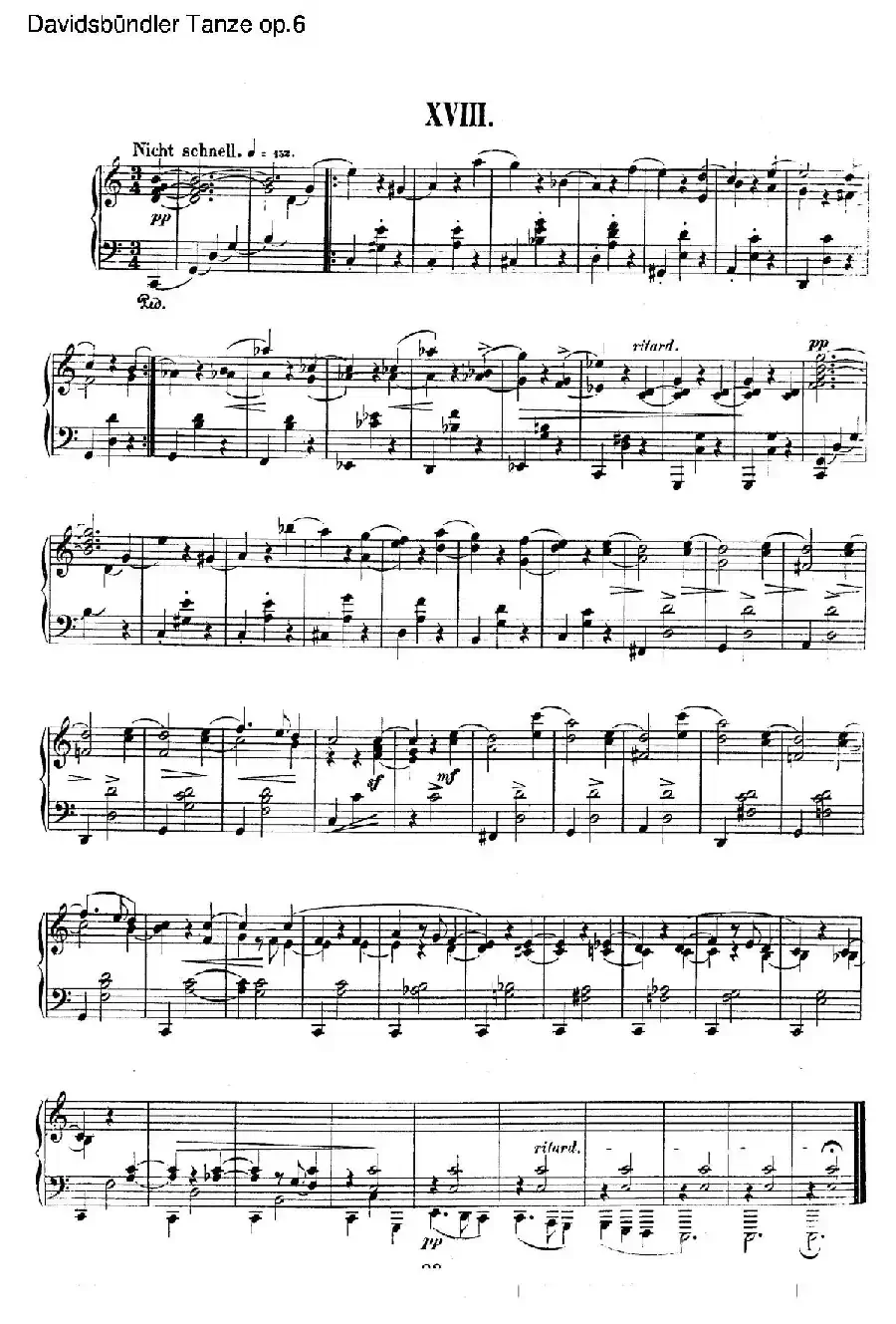 Davidsbundler Tanze Op.6（大卫同盟舞曲）