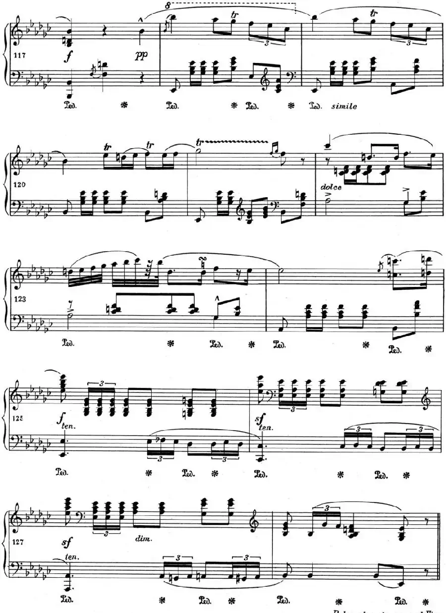 肖邦 波兰舞曲 Op.posth.P.1 No.8 降G大调