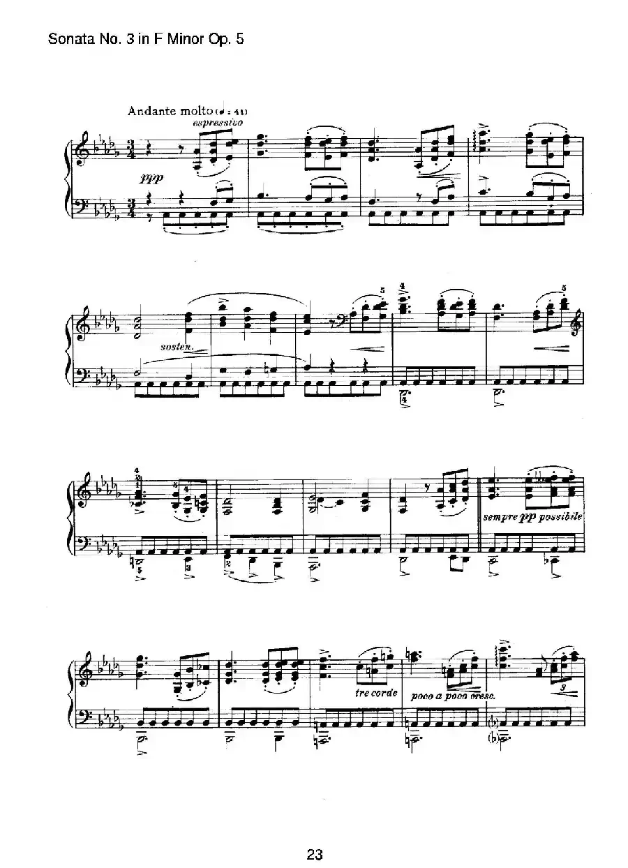 Piano Sonata No.3 in f Minor Op.5（f小调第三钢琴奏鸣曲）