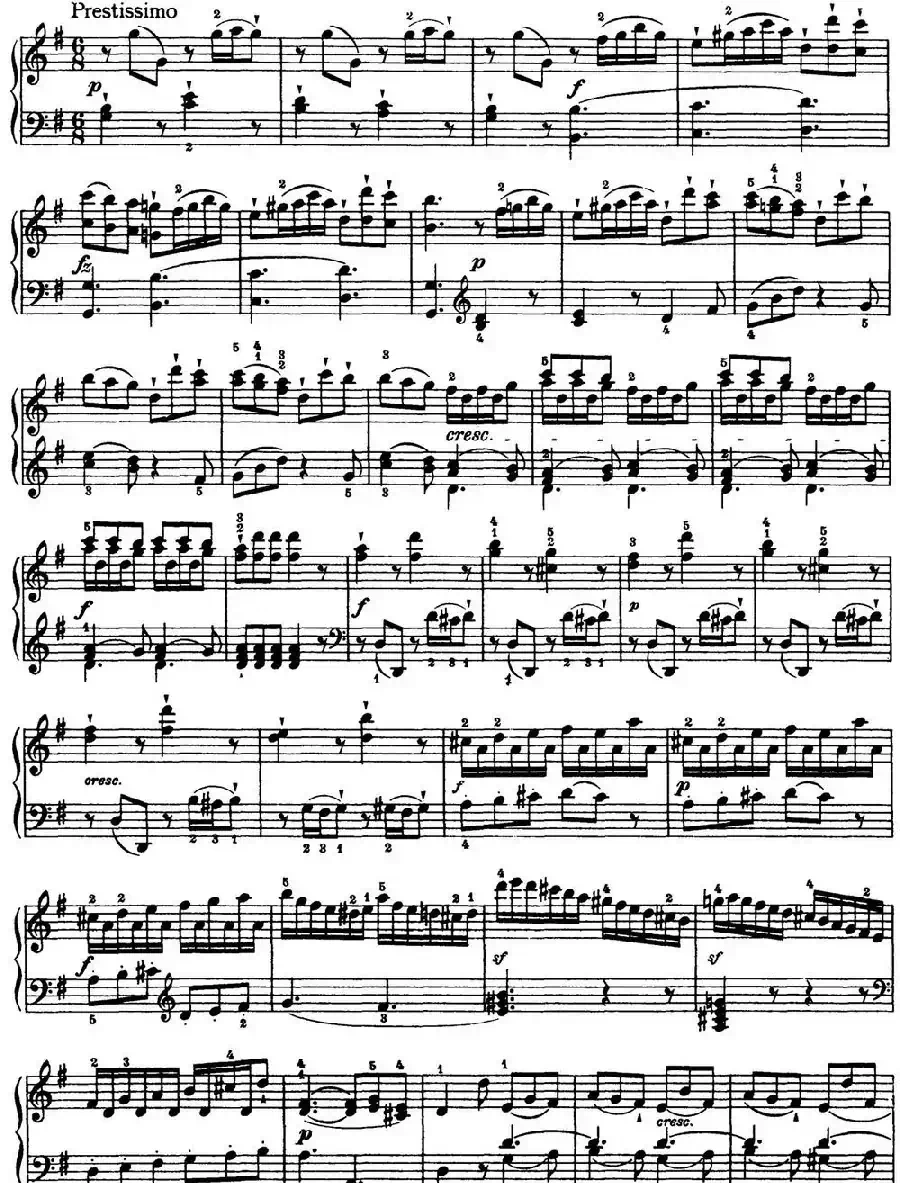 海顿 钢琴奏鸣曲 Hob XVI 39 in G major