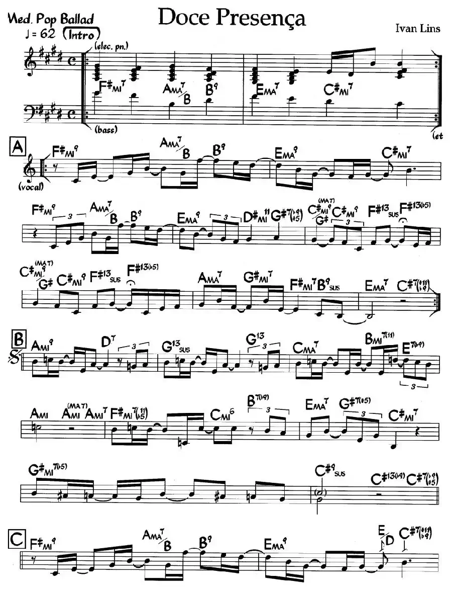 Doce Presenca(爵士钢琴曲)