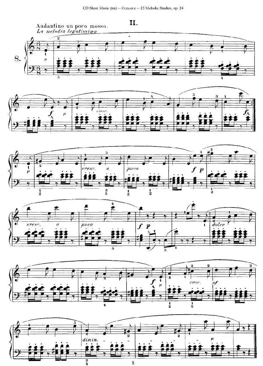 Concone - 25 Melodic Studies easy and progressive（6—10）