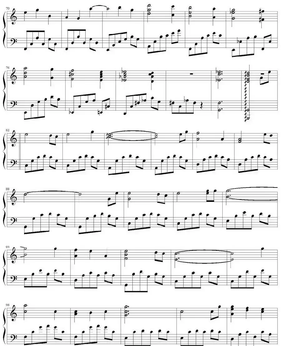 世界的约定（《哈尔的移动城堡》主题曲、弹琴吧制谱版）