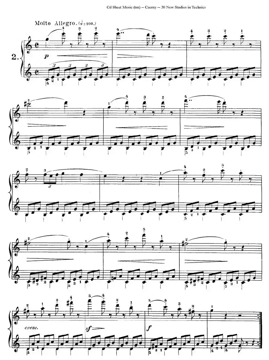 Czerny - 30 New Studies - 2（车尔尼Op849 - 30首练习曲）