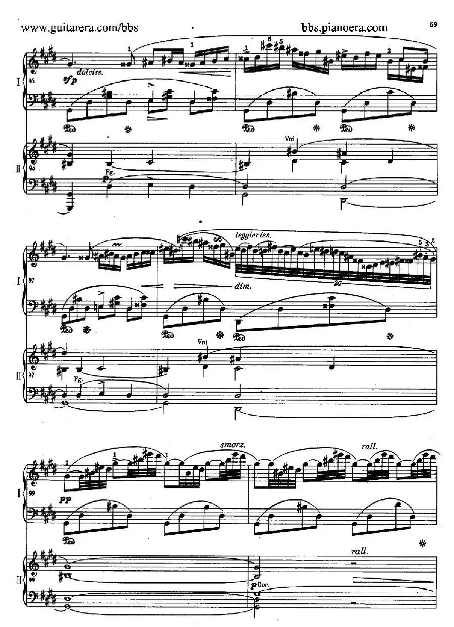 e小调第一钢琴协奏曲 Op.11（双钢琴版·第二乐章）