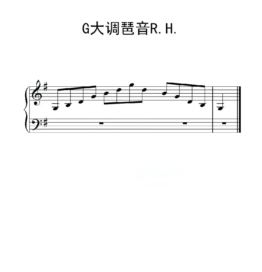 第二级 G大调琶音R H(中国音乐学院钢琴考级作品1~6级)