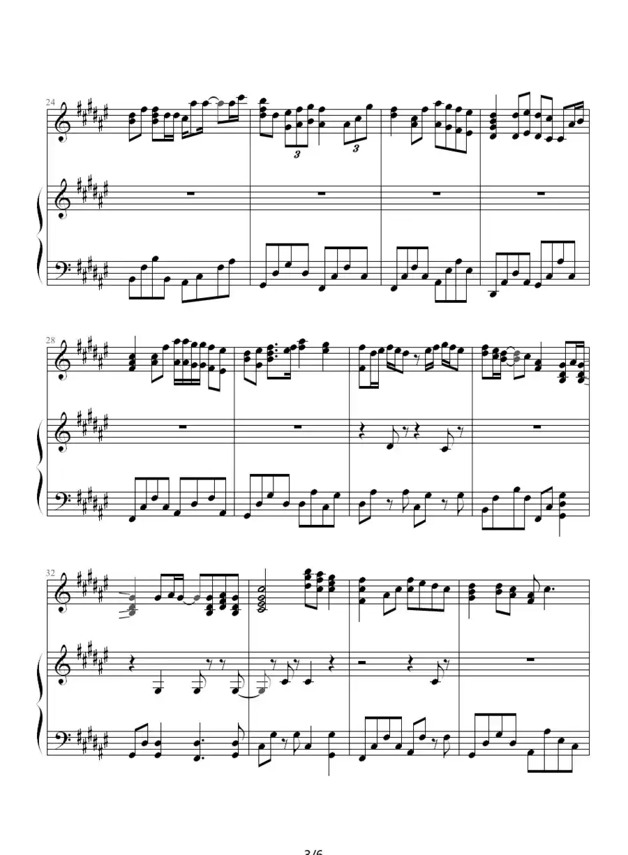 Twins - 饮歌（钢琴伴奏谱）（]shyyn 制谱版）