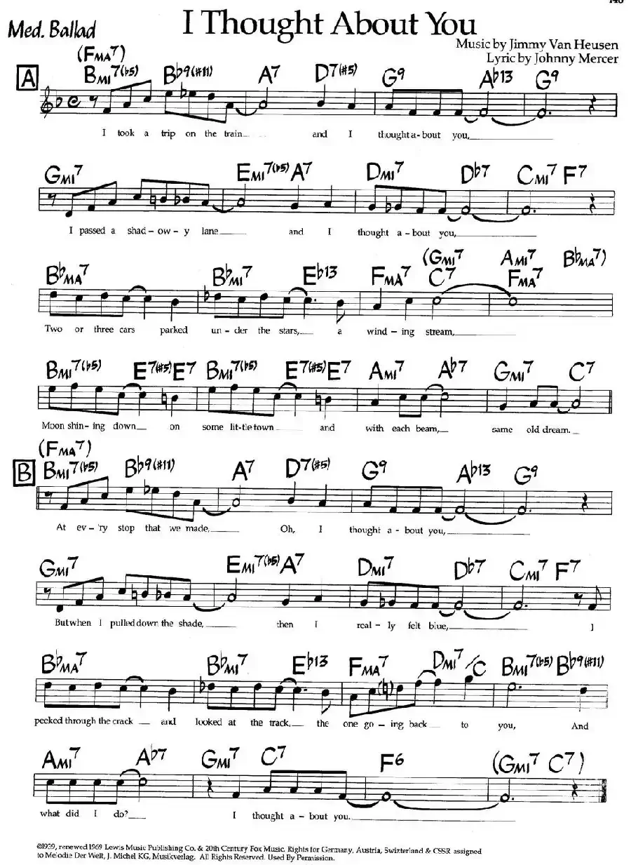 I Thought About You(爵士钢琴曲)