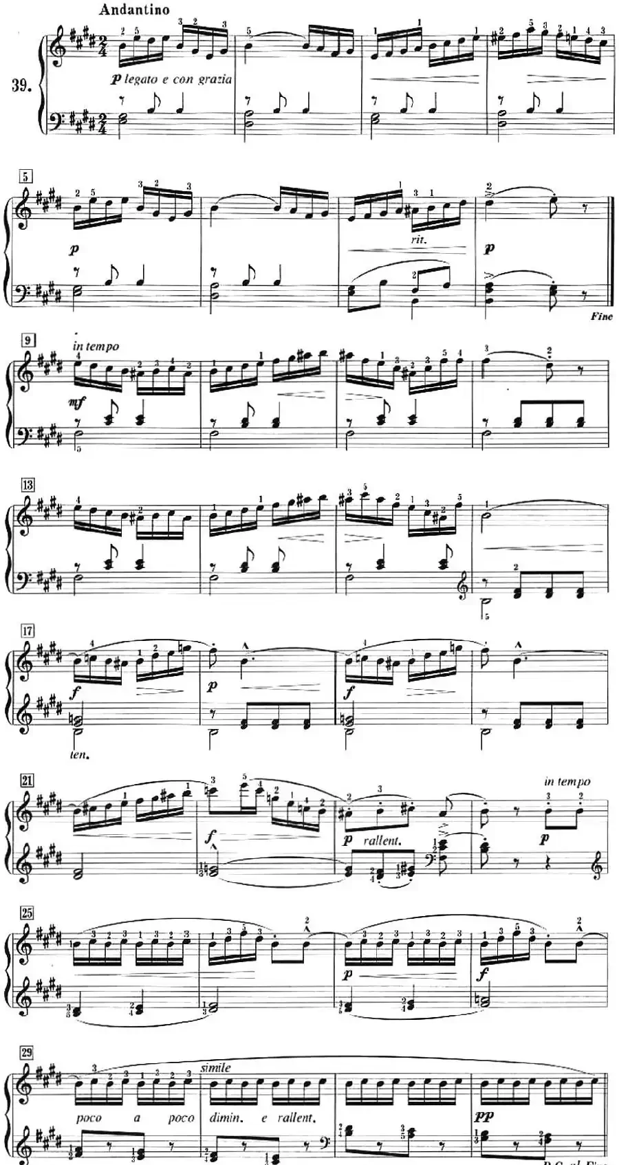 50首莱蒙钢琴练习曲 作品37（NO.39）