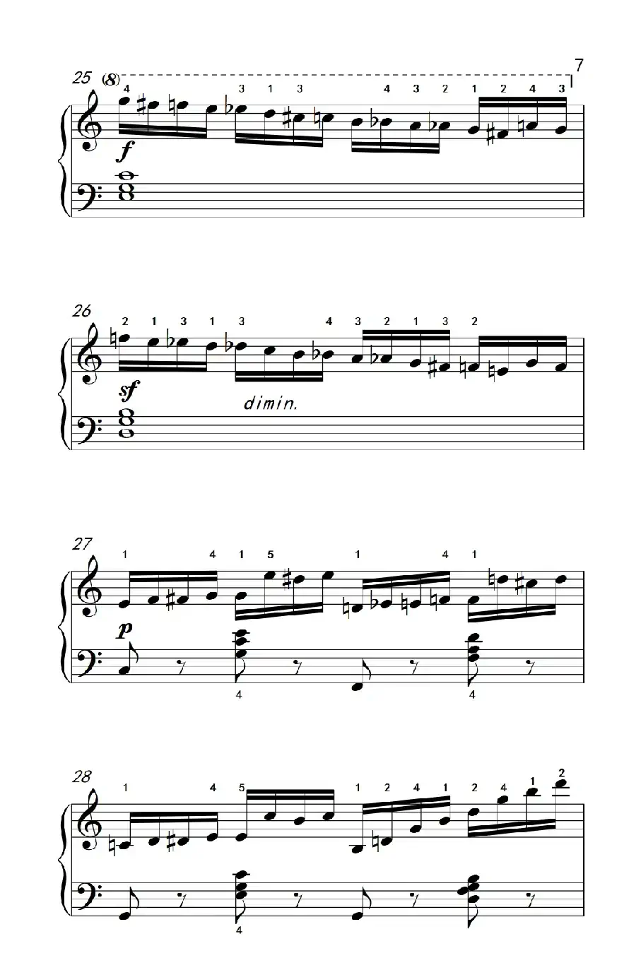 第六级 1.练习曲（中央音乐学院 钢琴（业余）考级教程 4-6级）