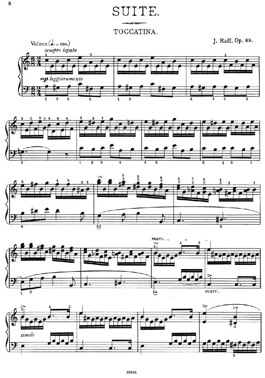 a小调第一组曲 Op.69（3、TOCCATINA）