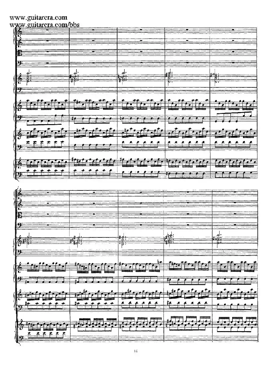 为四架古钢琴而作的a小调协奏曲 BWV 1065（总谱）