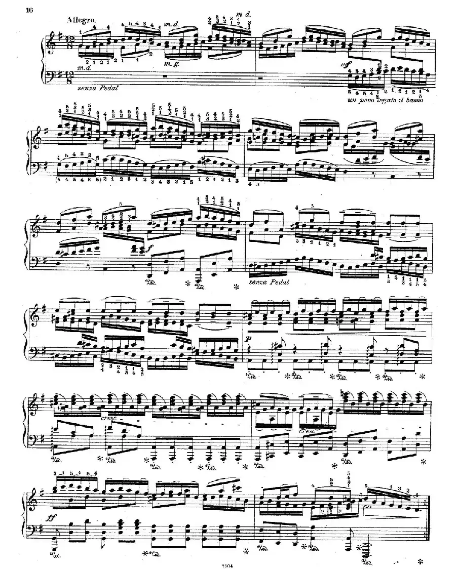 Brandenburg Concerto No.3 in G Major BWV.1048（G大调第三勃兰登堡协奏曲·钢琴独奏版）