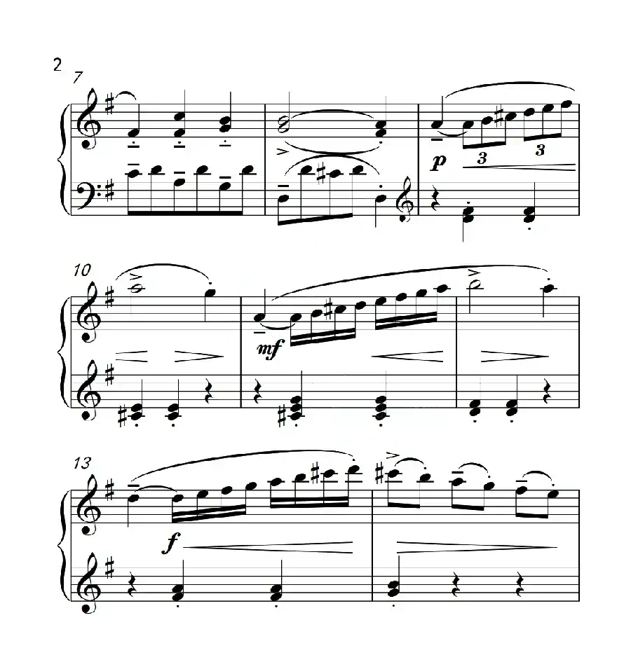 第四级A组 G大调小奏鸣曲(中国音乐学院钢琴考级作品1~6级)