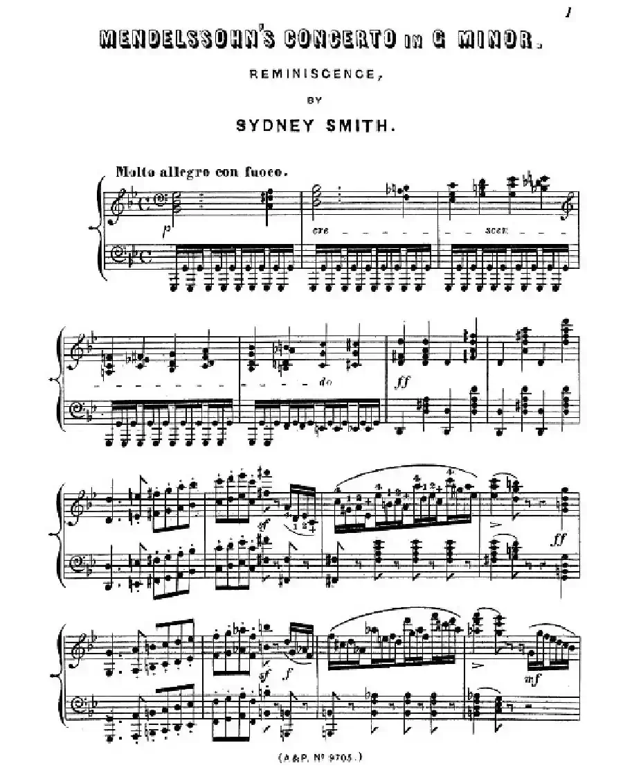Piano Concerto No.1 in g Minor Op.25（g小调第一钢琴协奏曲·钢琴独奏）