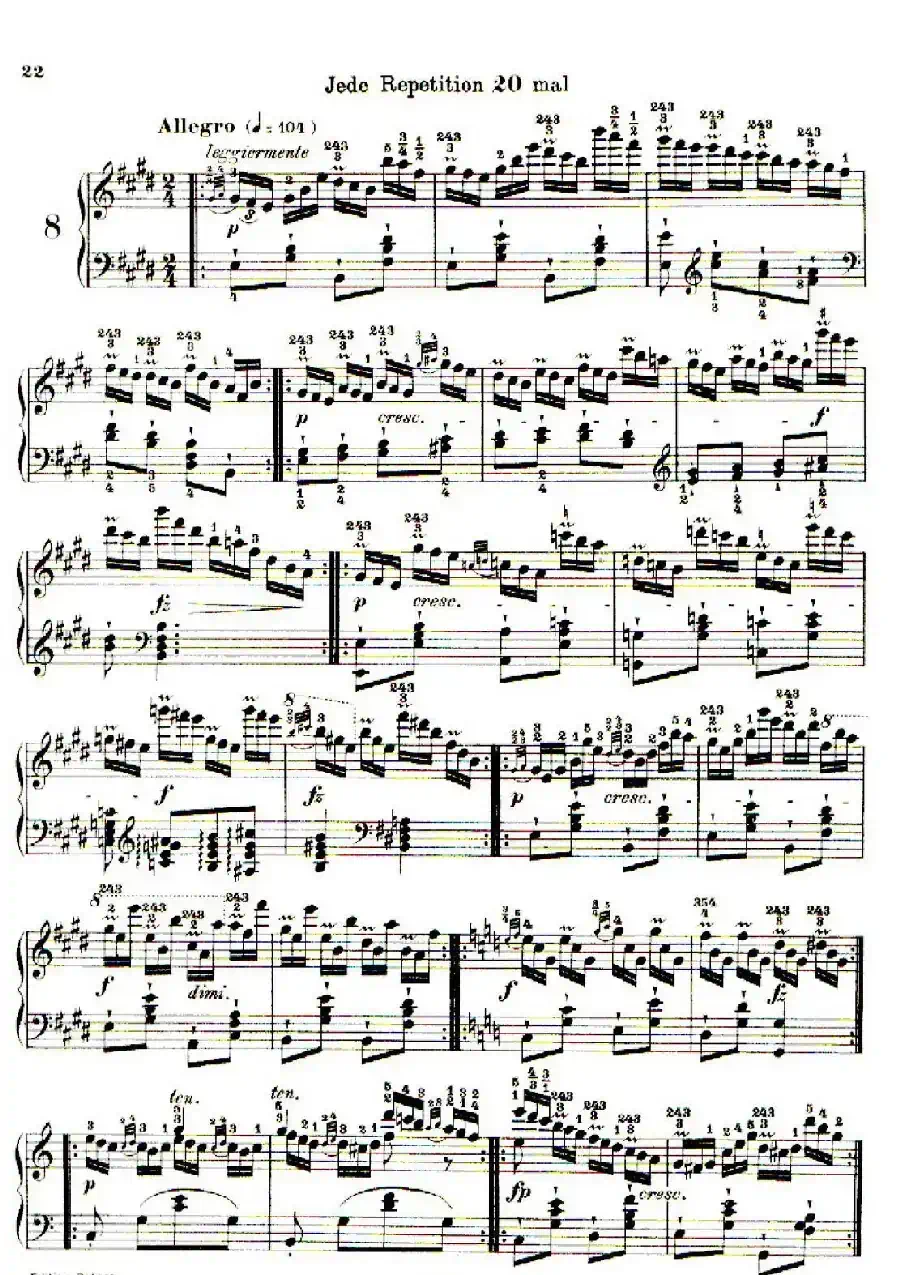 School of the Virtuoso Op.365（60首钢琴高级练习曲·8）
