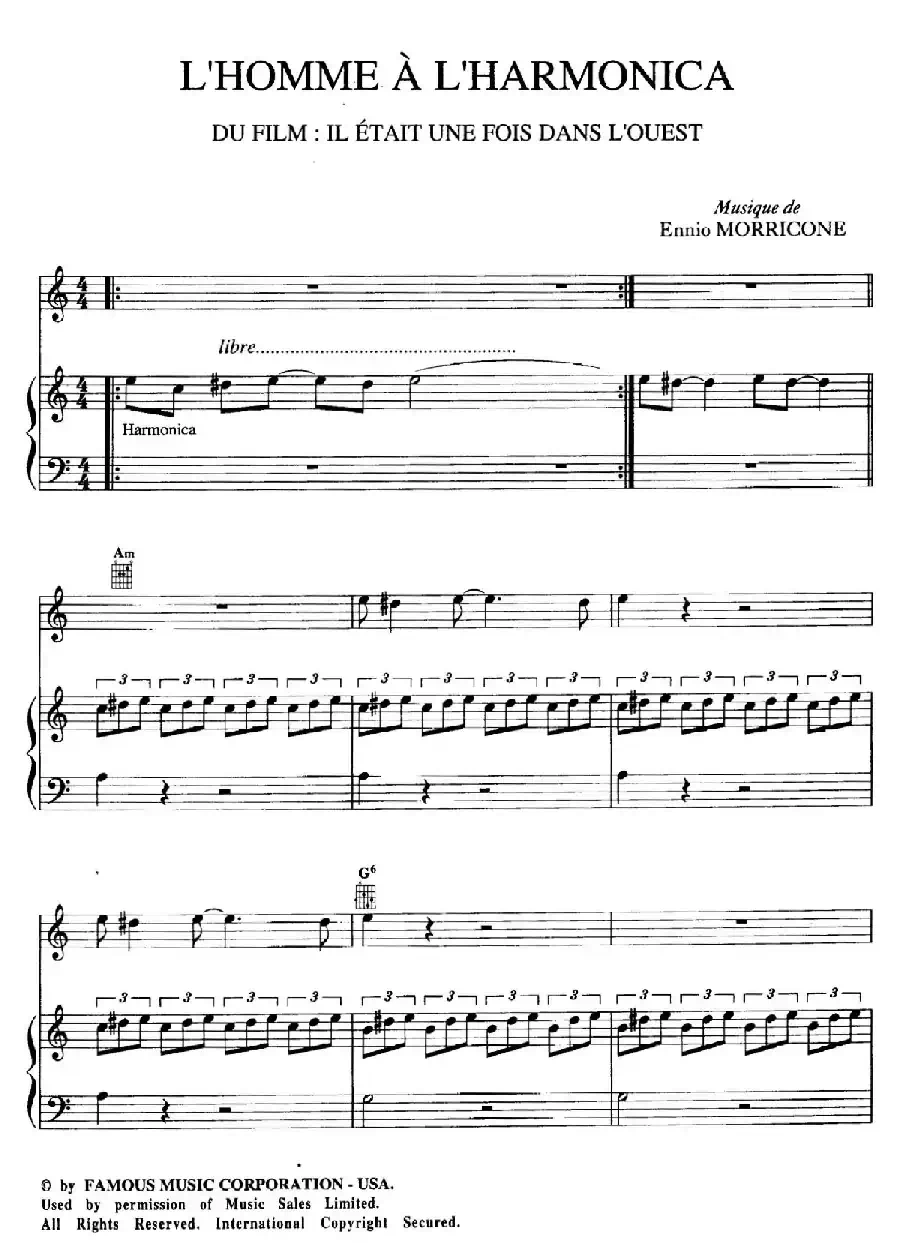 电影配乐大师莫瑞康最佳20首钢琴谱（Best of Ennio Morricone·2）