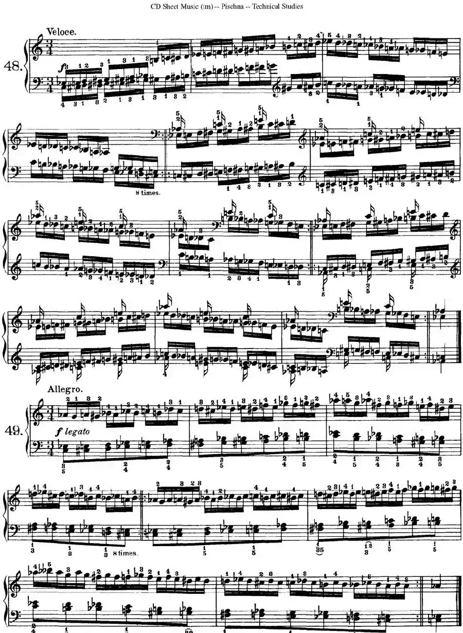 Technical Studies 60 Progressive Exercises （60首钢琴循序渐进练习曲 P81——90）