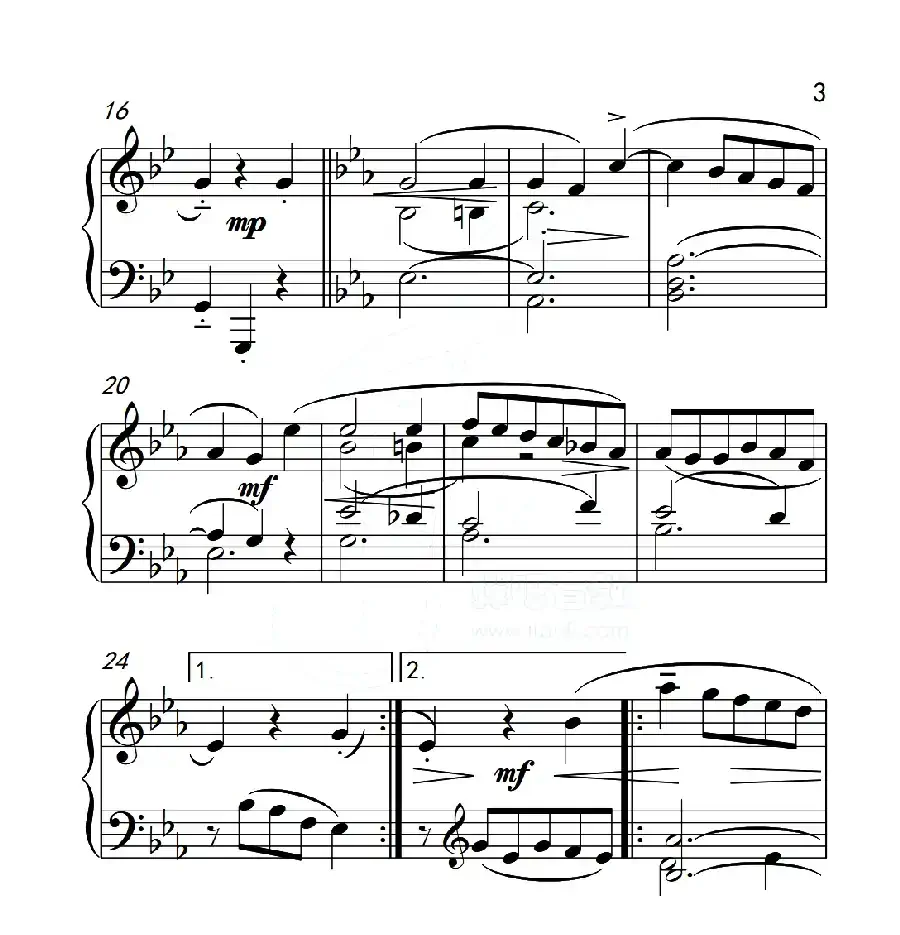 第五级B组 音乐小品(中国音乐学院钢琴考级作品1~6级)