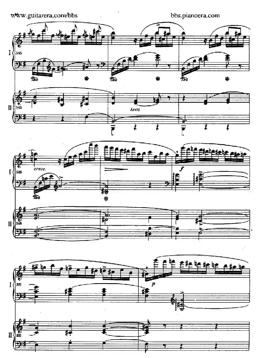 e小调第一钢琴协奏曲 Op.11（双钢琴版·第一乐章）
