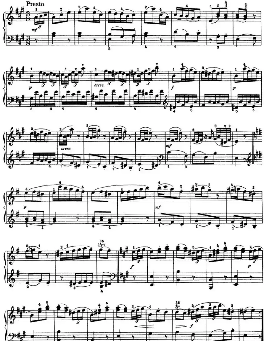 海顿 钢琴奏鸣曲 Hob XVI 5 Divertimento A major