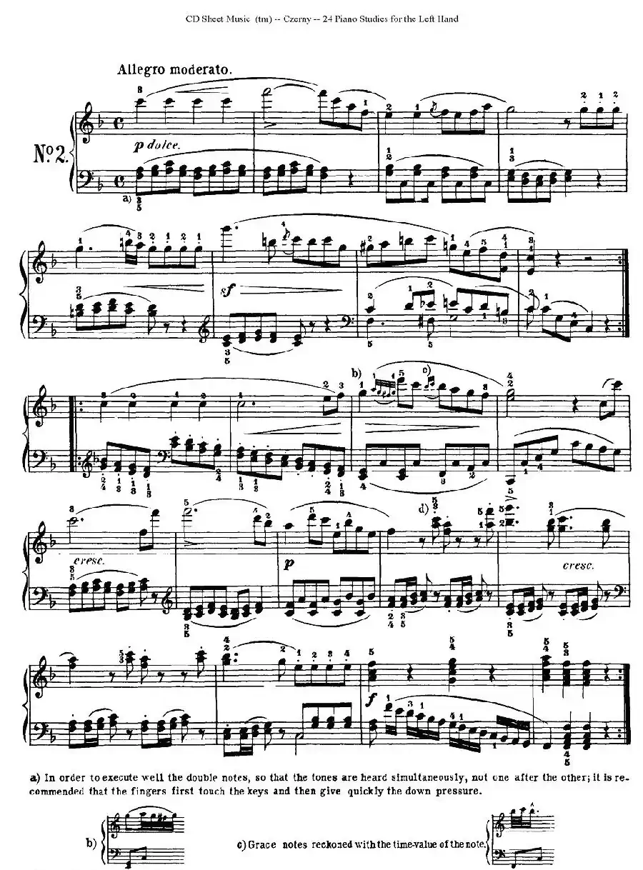 Czerny - 24 Piano Studie（1—7）（车尔尼 - 24首钢琴练习曲）