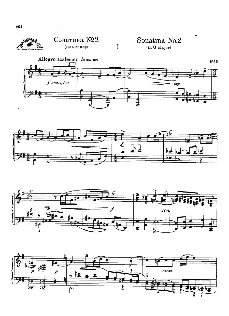 Two Sonatinas for Piano Op.54 No.2（2首钢琴小奏鸣曲·2）