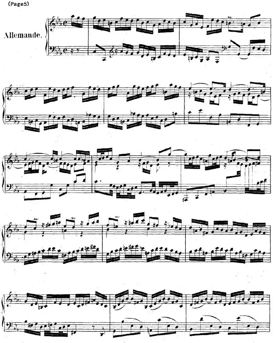 帕蒂塔6首德国组曲（No.2 c小调 巴赫 Partita c Minor BWV 826）