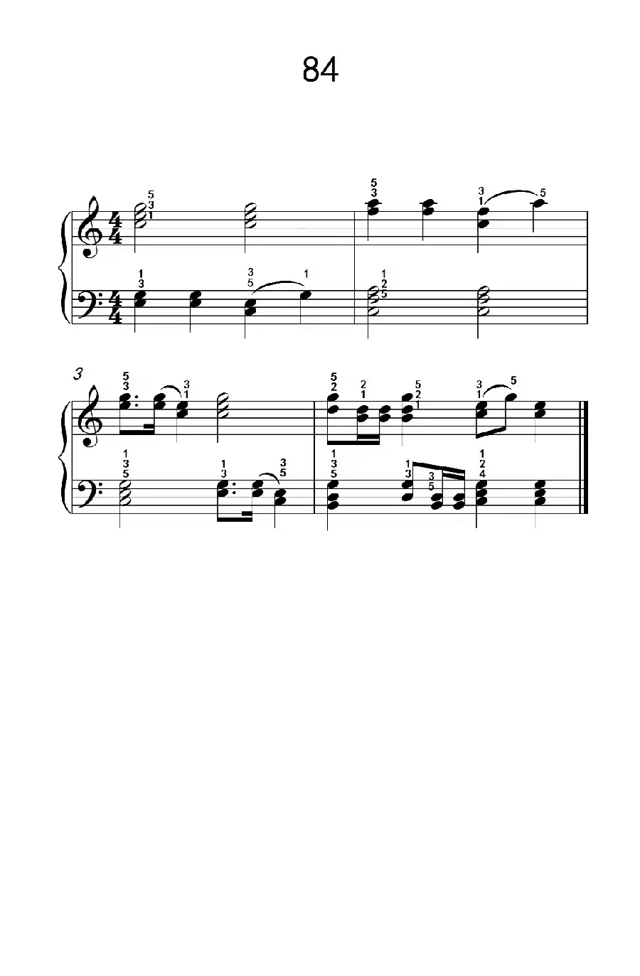 两手不同奏法的练习 84(儿童钢琴手指练习 2)
