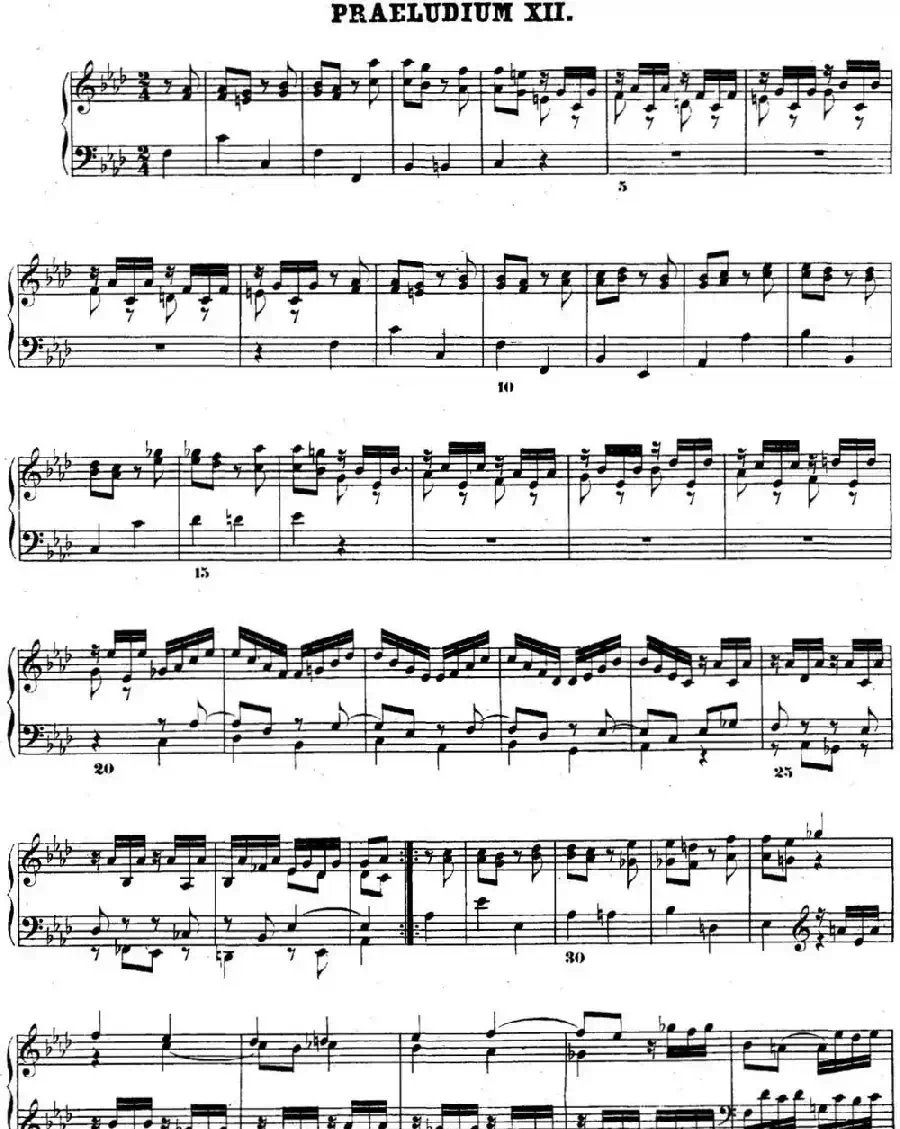 巴赫《平均律钢琴曲集·第二卷》之前奏曲(NO.12)
