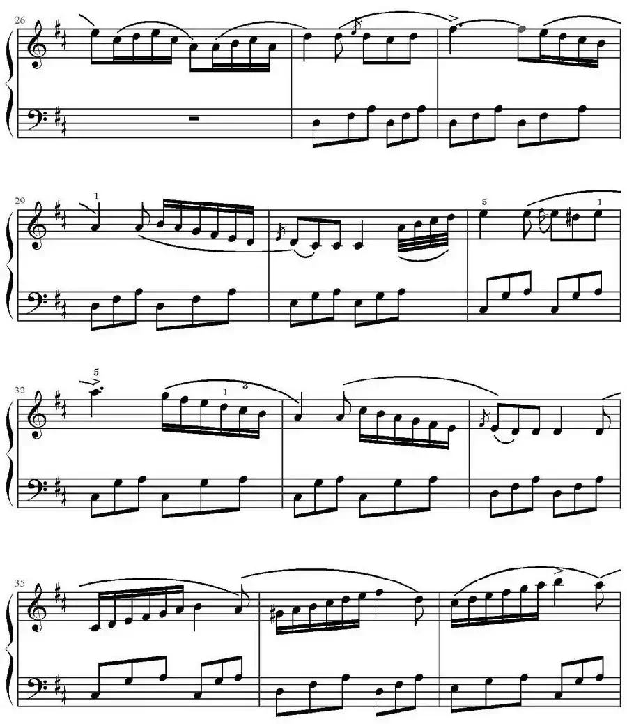 D大调小奏鸣曲第二乐章 Op.55,No.5