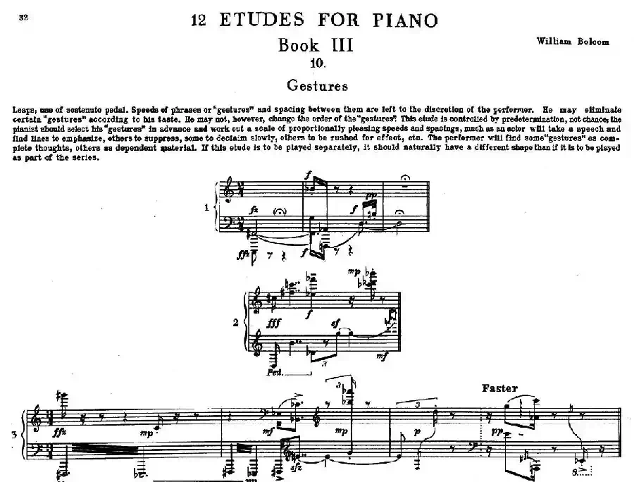 12 Etudes for Piano（博尔科姆12首钢琴练习曲·10）