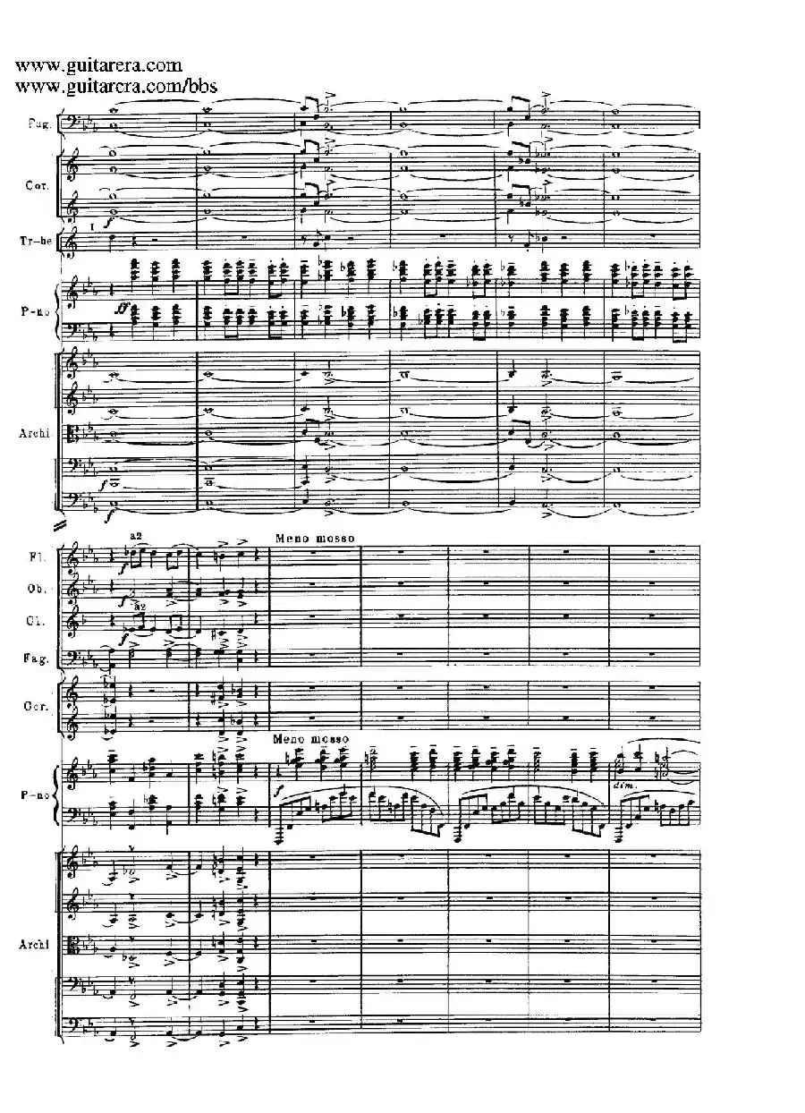 c小调第二钢琴协奏曲 Op.18（第三乐章总谱P1——12）