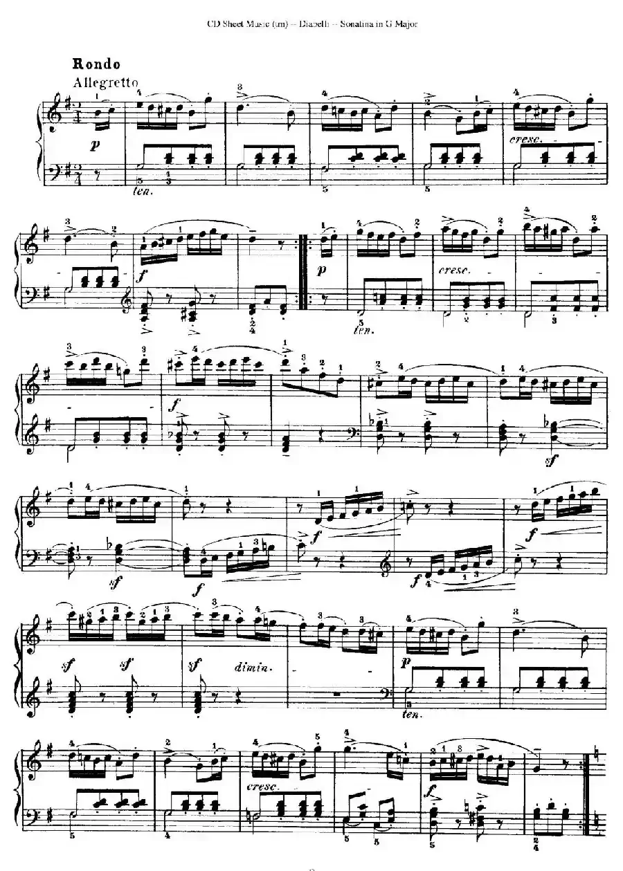 4 Piano Sonatinas（4首钢琴小奏鸣曲）（Op.151 No.1）