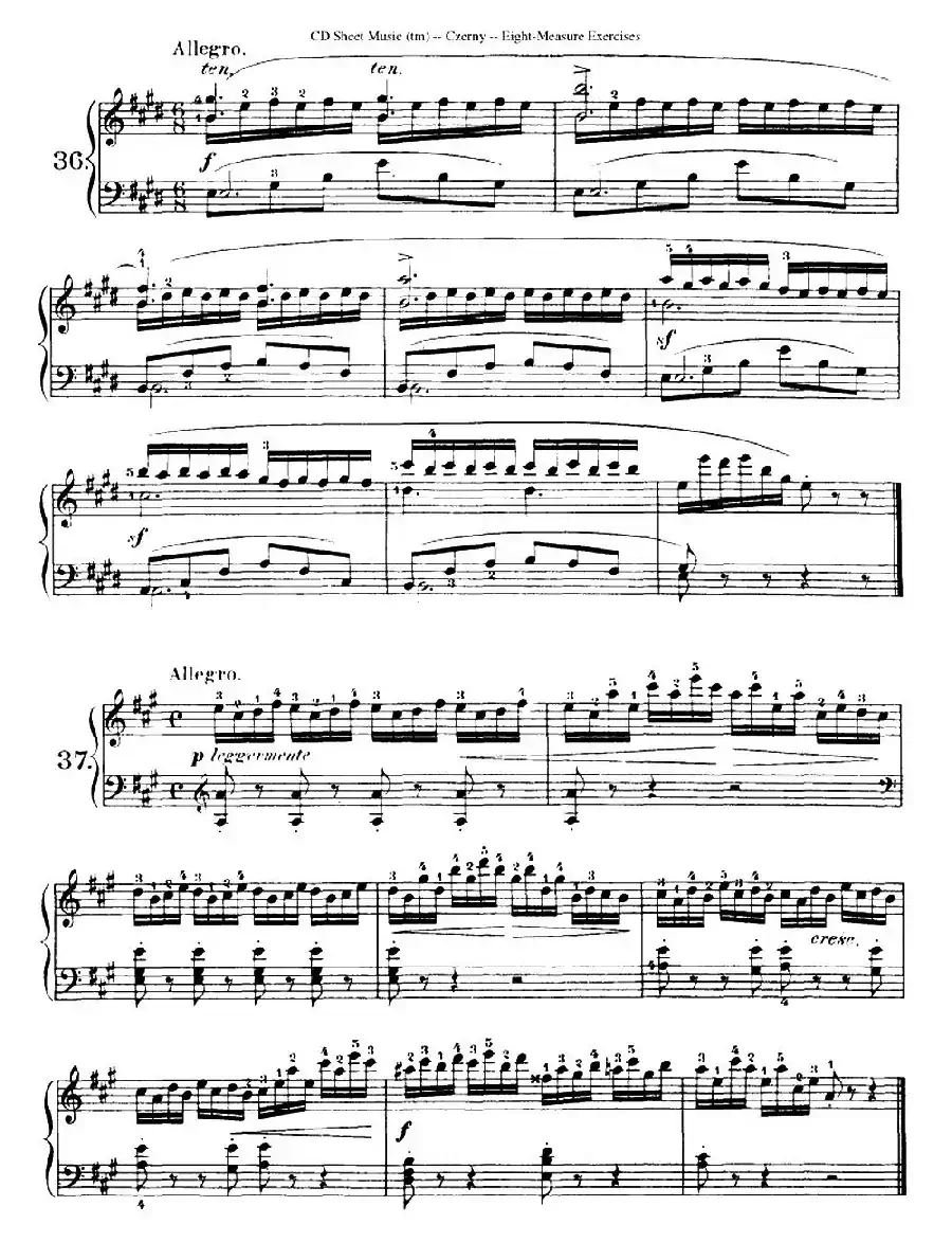 160 Eight- Measure Exercises.Op.821（车尔尼160首钢琴八小节练习曲（36——53））