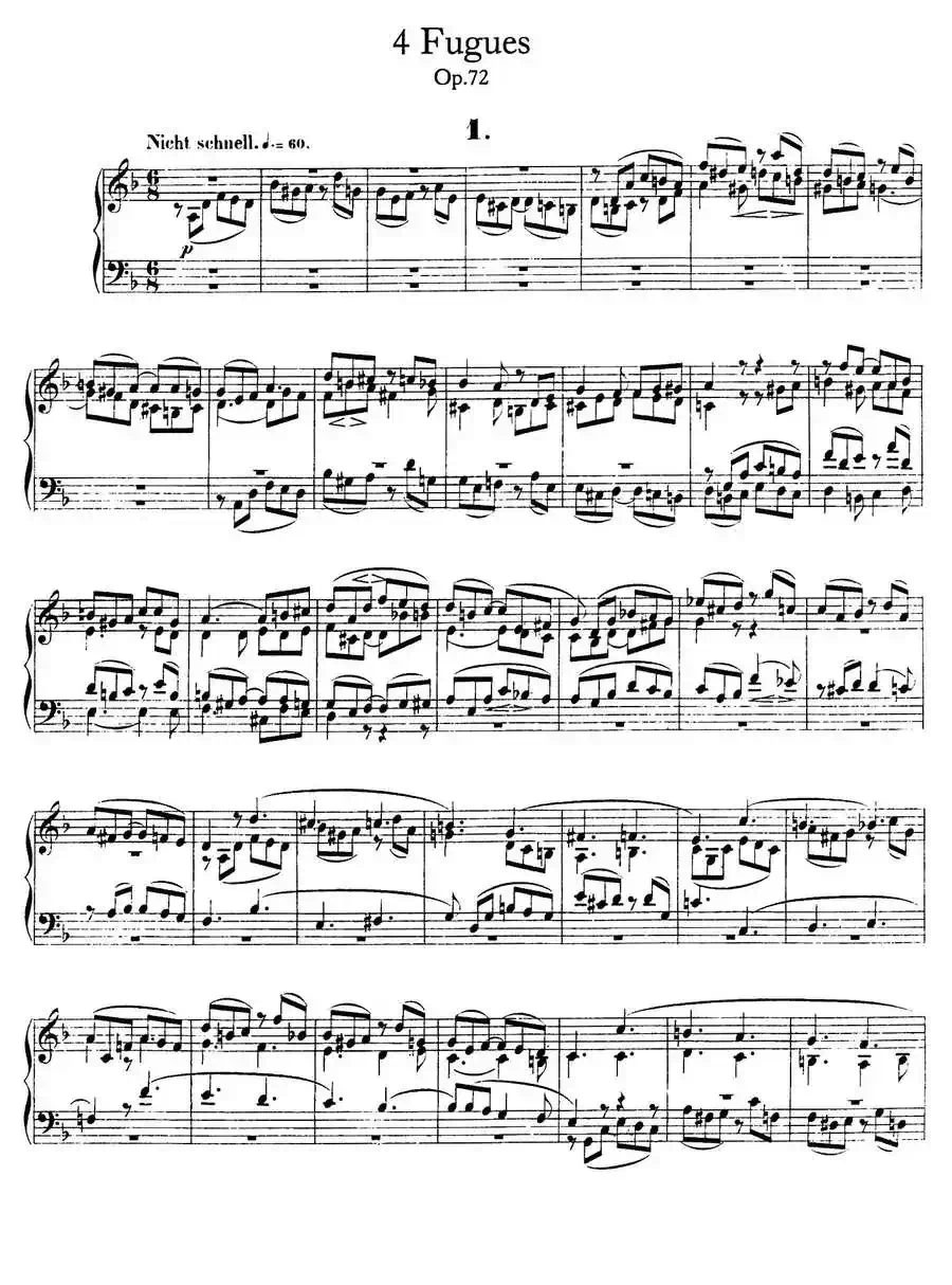 Four Fugues Op·72（4首赋格·1）
