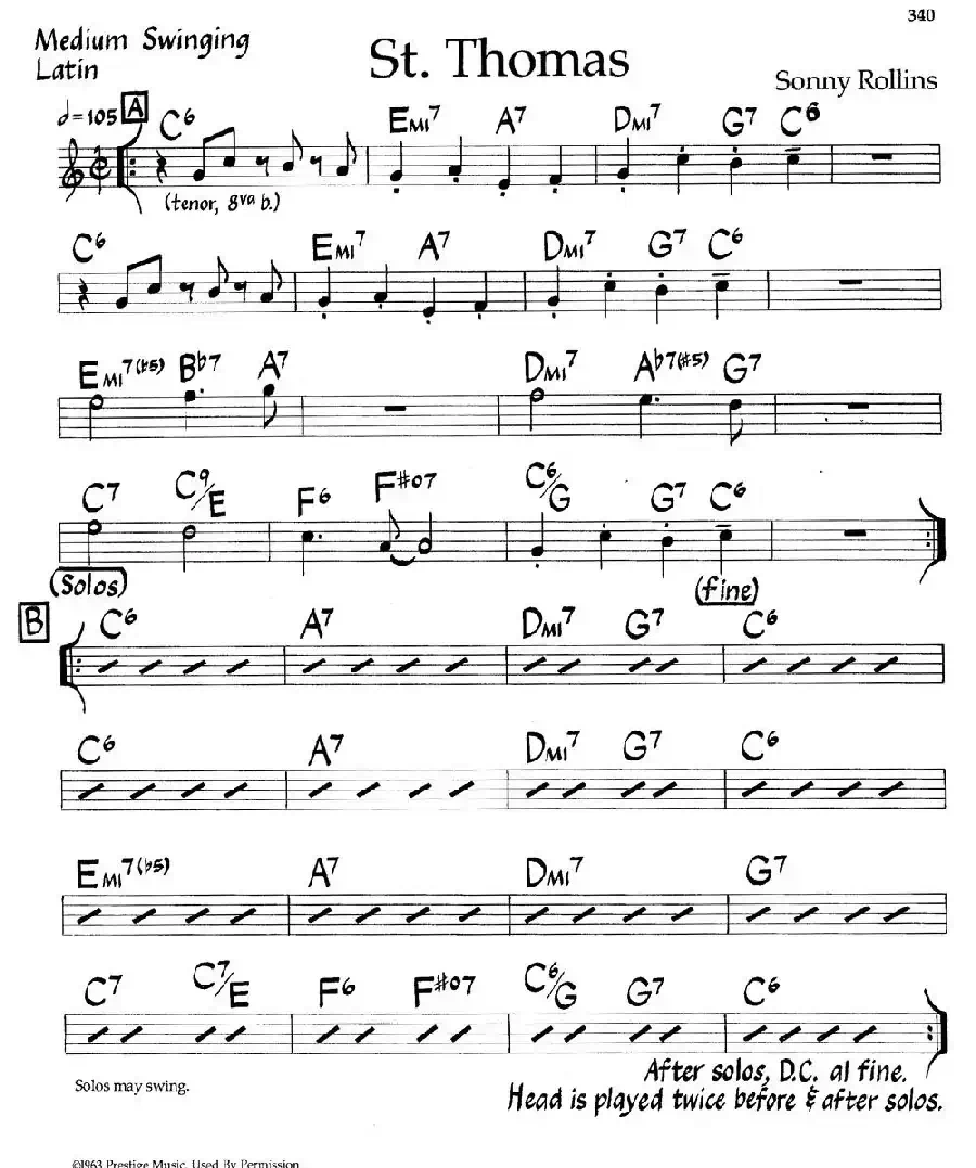 St.Thomas（爵士钢琴曲）