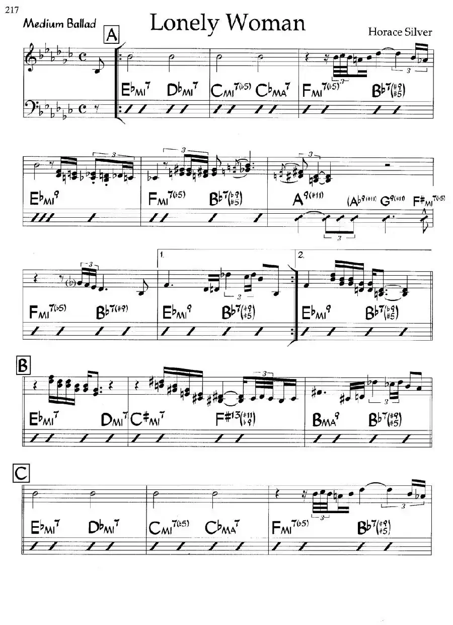 Lonely Woman（爵士钢琴曲）