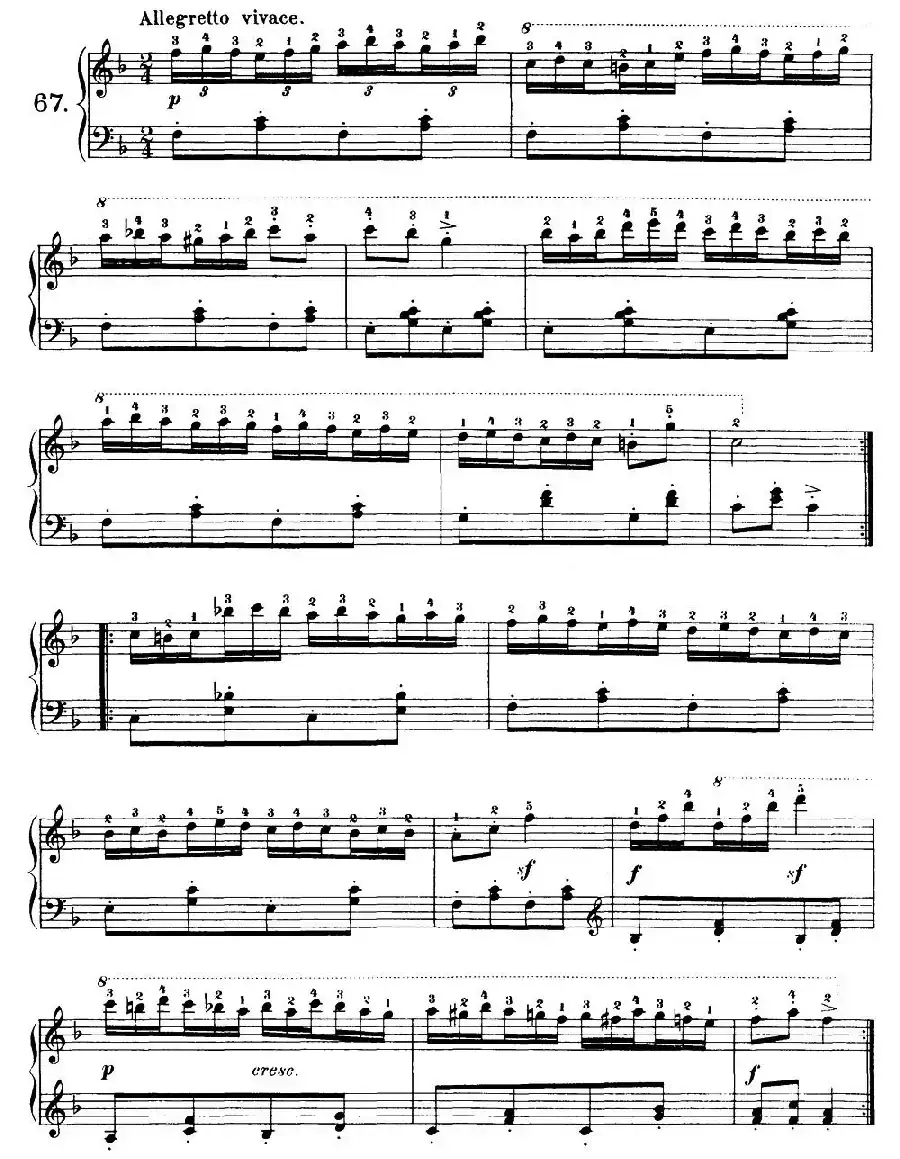 One Hundred and Ten Easy and Progressive Exercises Op.453（车尔尼110首简易练习曲 61——71）