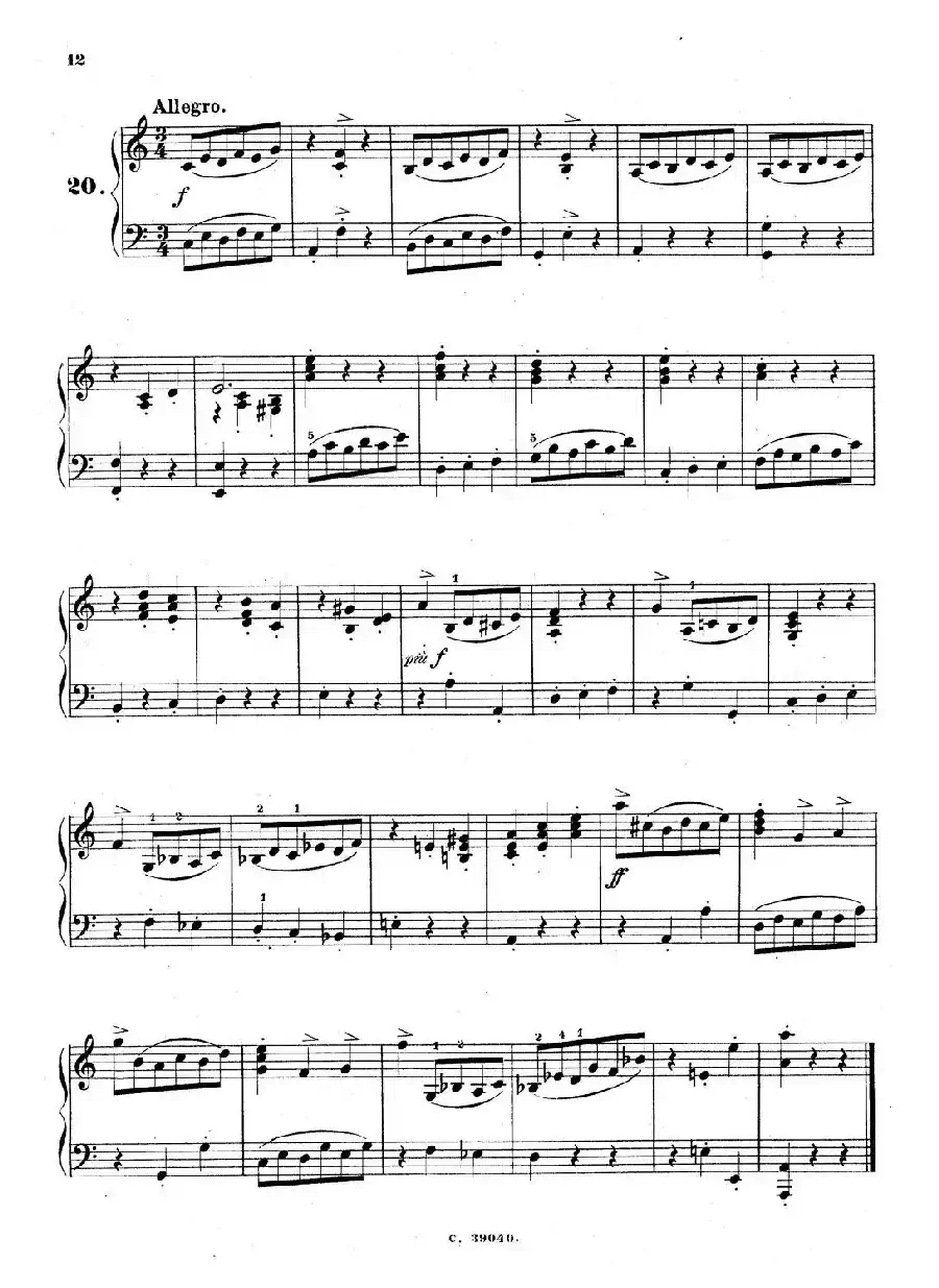 36 Etudes Rhythmiques et Melodiques Op.105（36首节奏与旋律练习曲 16—20）
