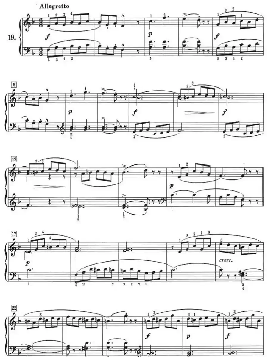 50首莱蒙钢琴练习曲 作品37（NO.19）