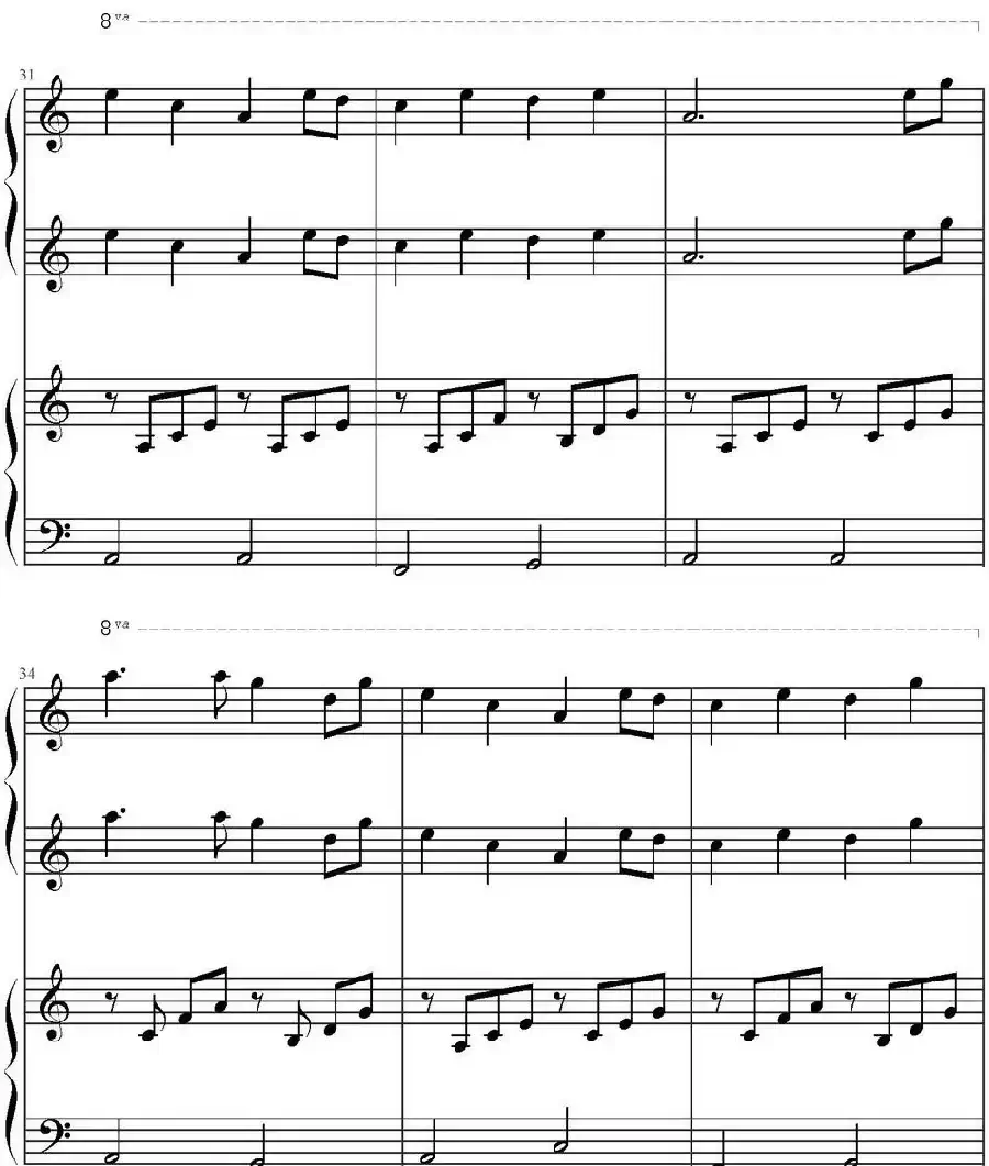 星月神话(四手联弹)